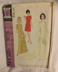 9016 67 BRIDES/ MAID DRESS LENGTHS, DETACH TRAIN PATTERN 14 34